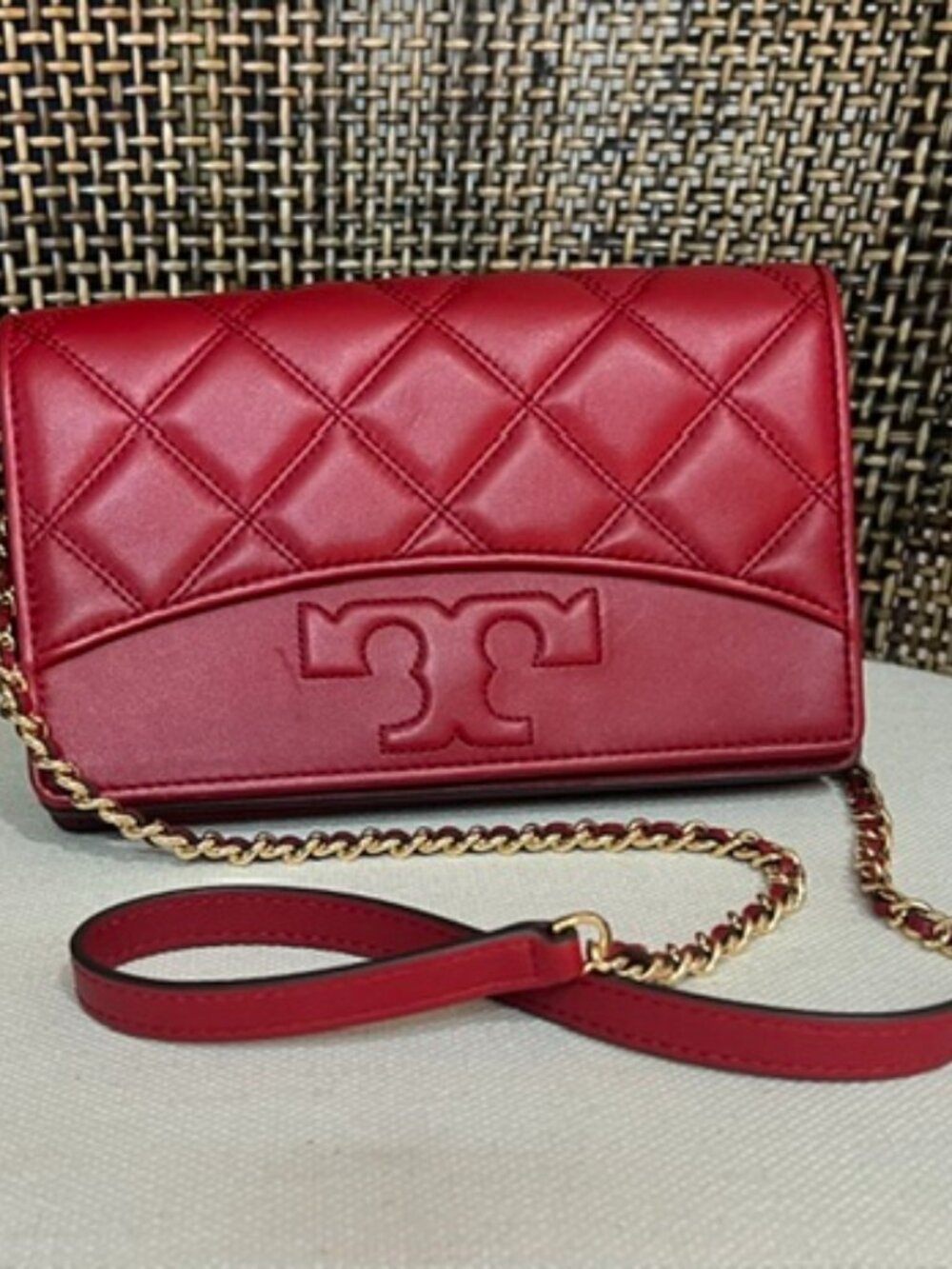 Tory Burch Red small quilted bag
